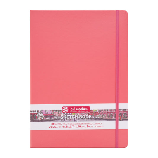 Talens Art Creation Sketchbook Coral Red | 21 x 29.7 cm, 140 g, 80 sheets