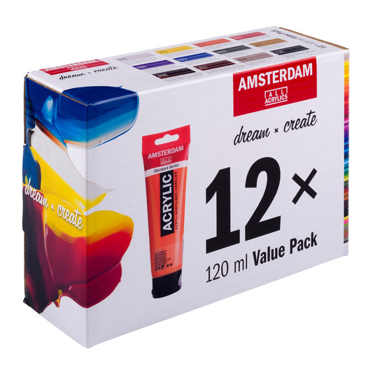 Amsterdam Standard Series acrylic paint value pack | 12 x 120 ml