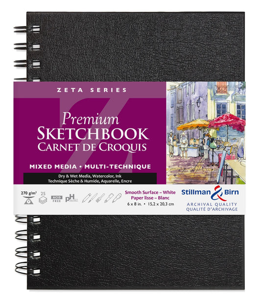 Zeta Series spiral notebook 25F 15,2x20,3cm 270g - White (Pack x2)