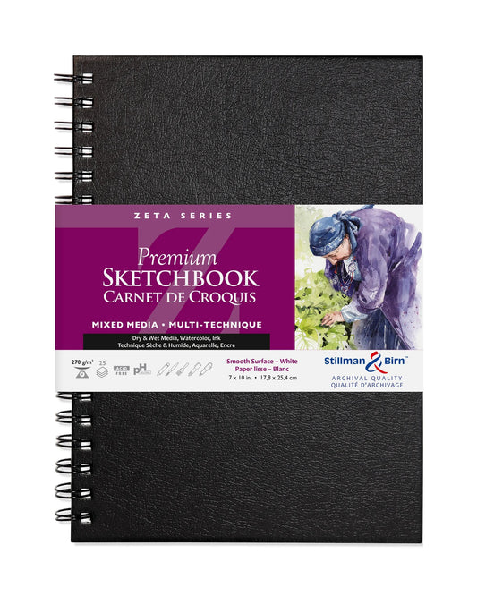 Zeta Series spiral notebook 25F 17,8x25,4cm 270g - White (Pack x2)