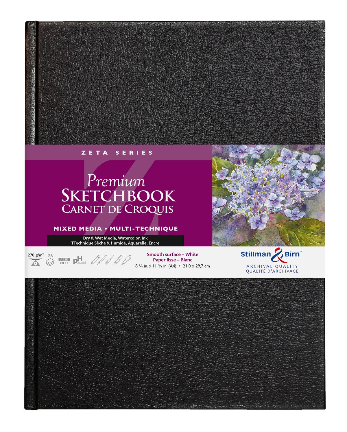 Zeta Serie starres wiederverheiratetes Notebook 26F A4 270g - Weiß (2er-Pack)