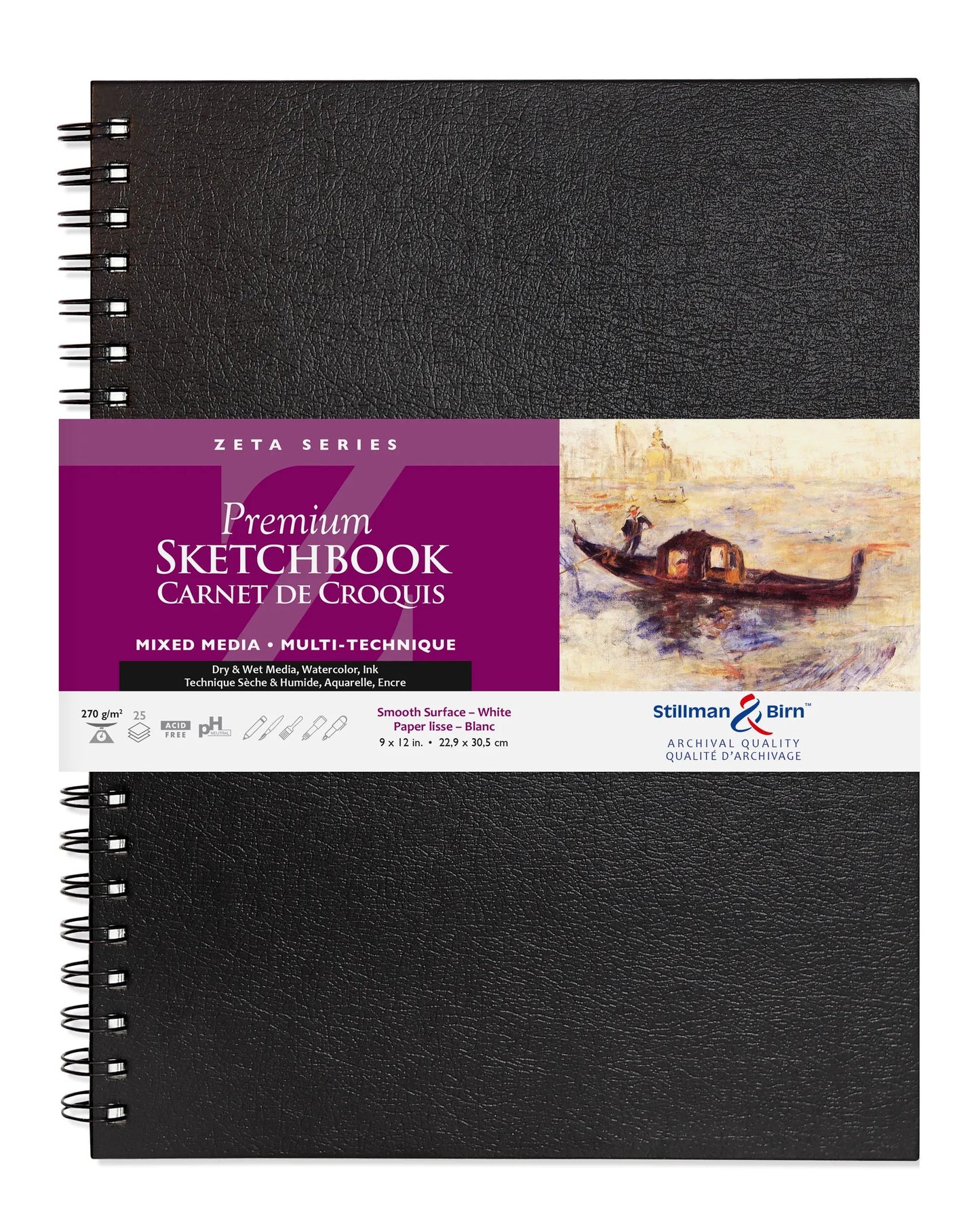 Zeta Series spiral notebook 25F 22,9x30,5cm 270g - White