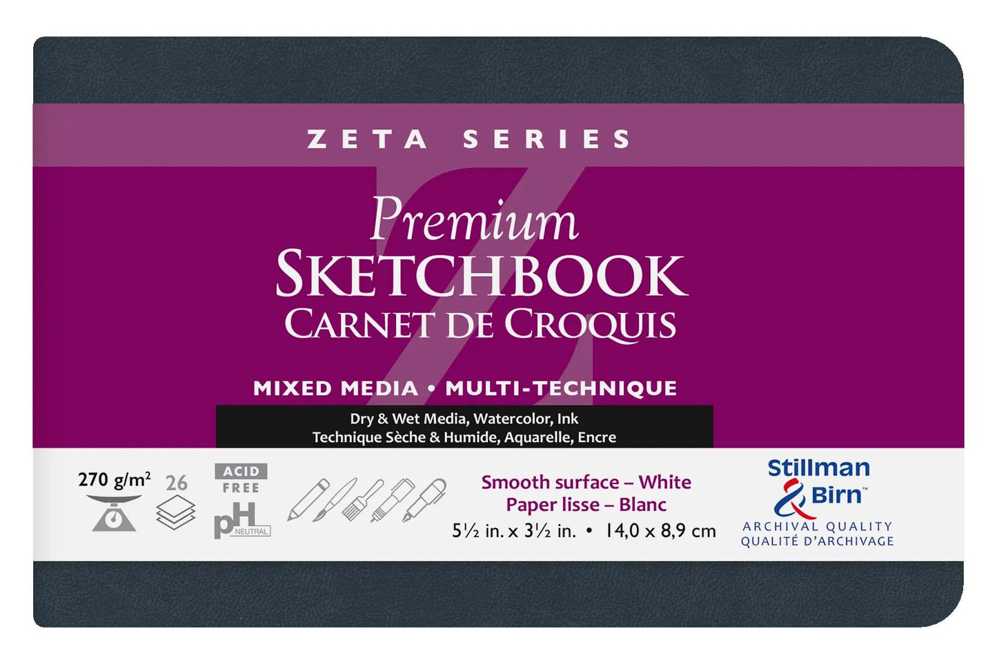 Zeta Serie flexibles Notebook 26F 14x8,9cm 270g - Weiß (Paket x2)