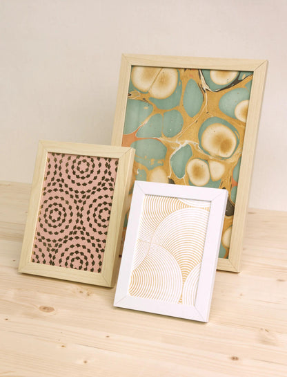 PAPIER ARTISANAL, Étui de 10 feuilles au format 50x70cm - Cercles rose