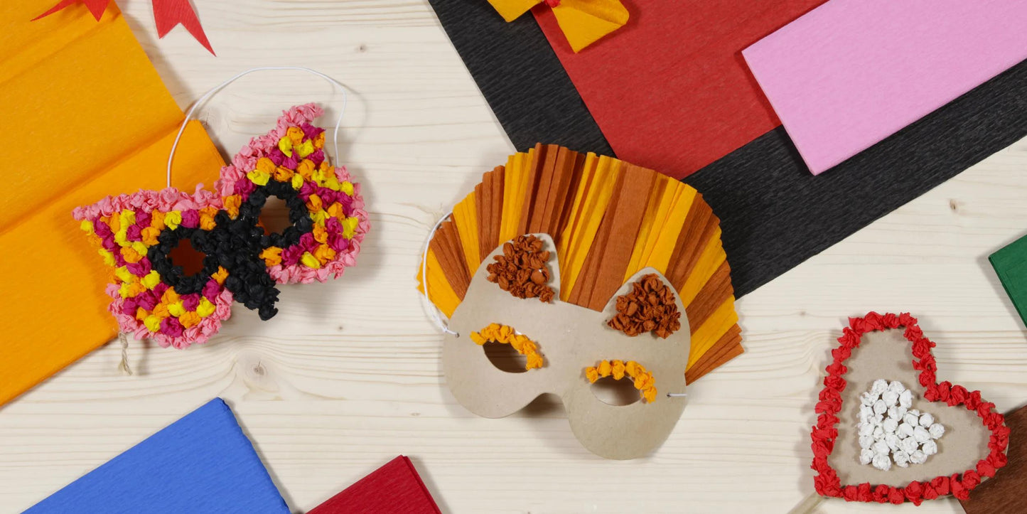 CRÉPON IGNIFUGÉ, Paquet de 10 feuilles 38g/m2 au format 2,50x0,50m - Assortiment