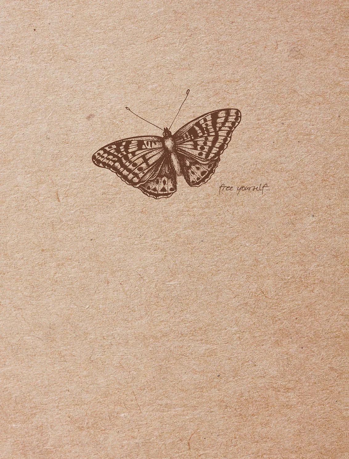 Flying Spirit notebook sewn 60F 16x21cm 90g - Brown Kraft (Pack x5)