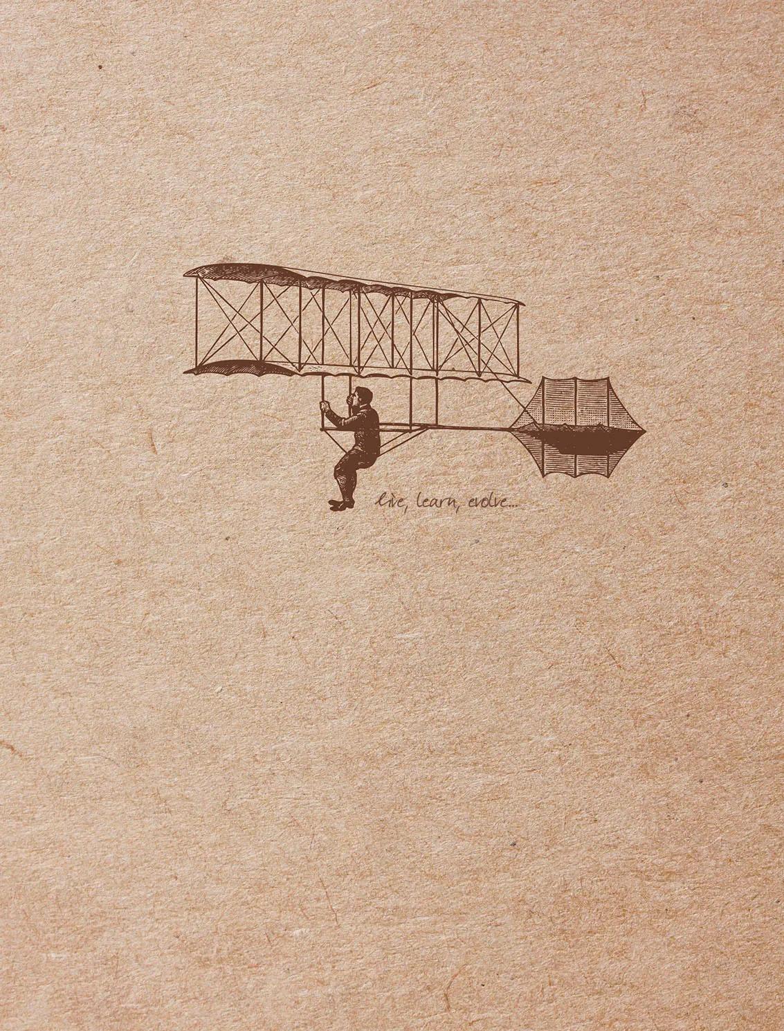 Flying Spirit notebook sewn 50F A6 90g - Brown Kraft (Pack x5)