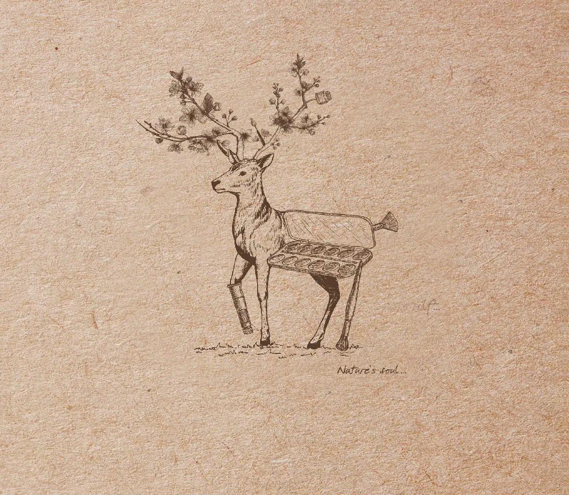 Flying Spirit notebook sewn 50F 15,5x15,5cm 90g - Brown Kraft (Pack x5)