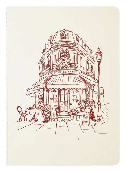 Cahier A5 lineé - Bistro Parisien- 32 Seiten - Bordeaux - Neu - Bordeaux - Neu (5er-Pack)