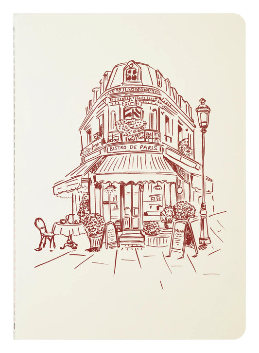 Cahier A5 lineé - Bistro Parisien- 32 pages - Bordeaux - New - Bordeaux - New (Pack x5)