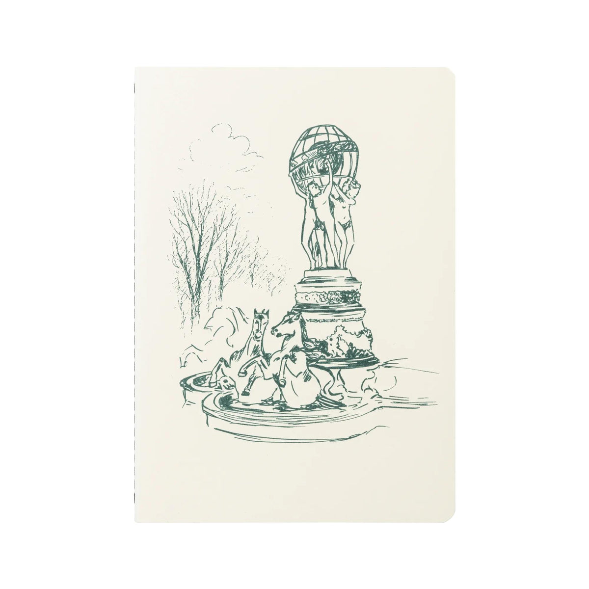 Cahier A5 ligné - Fontaine des Quatre Parties du Monde - 32 pages - Bleu/Vert - New - Bleu vert - New (lot de 5)