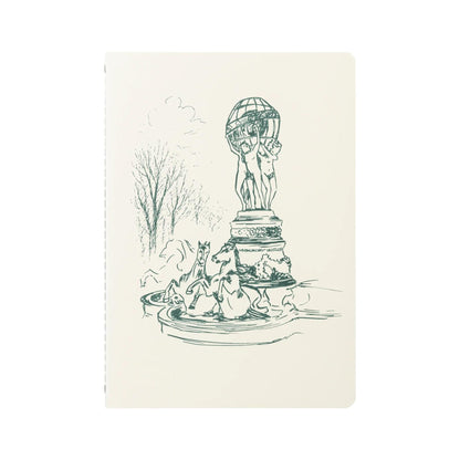 Cahier A5 ligné - Fontaine des Quatre Parties du Monde - 32 pages - Bleu/Vert - New - Bleu vert - New (lot de 5)