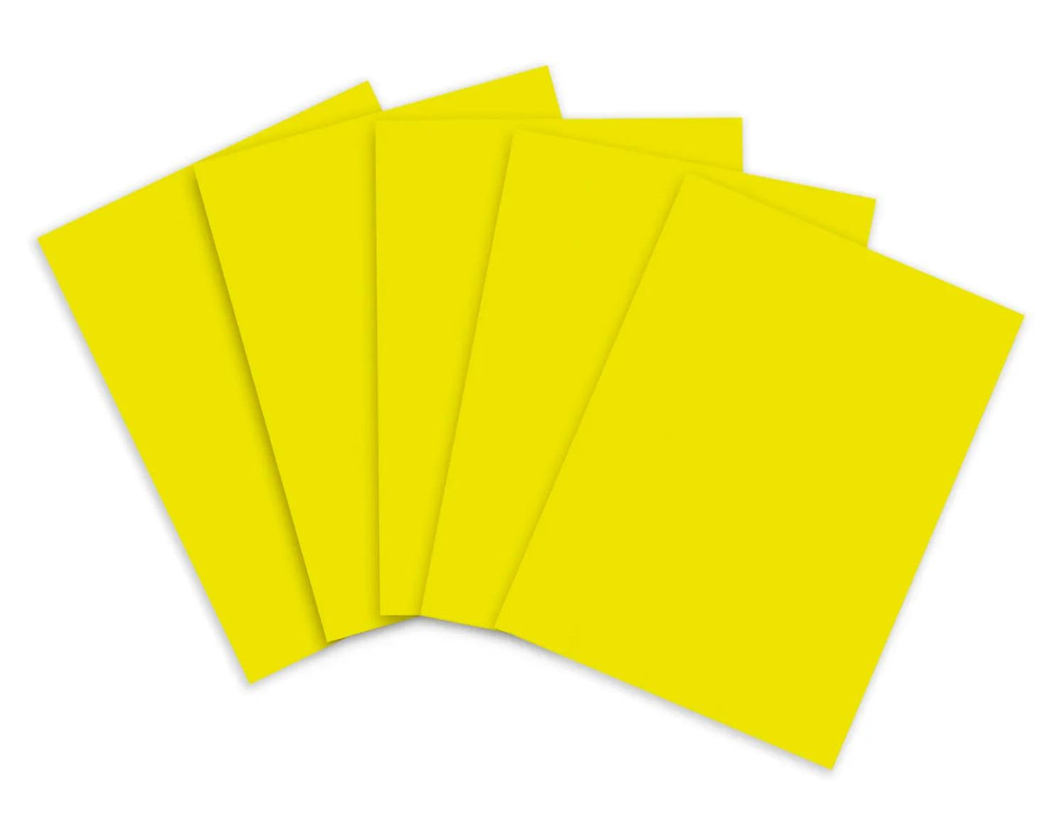 PAPIER AFFICHE FLUO, Paquet de 25 feuilles 90g/m² au format 60x80cm - Jaune citron