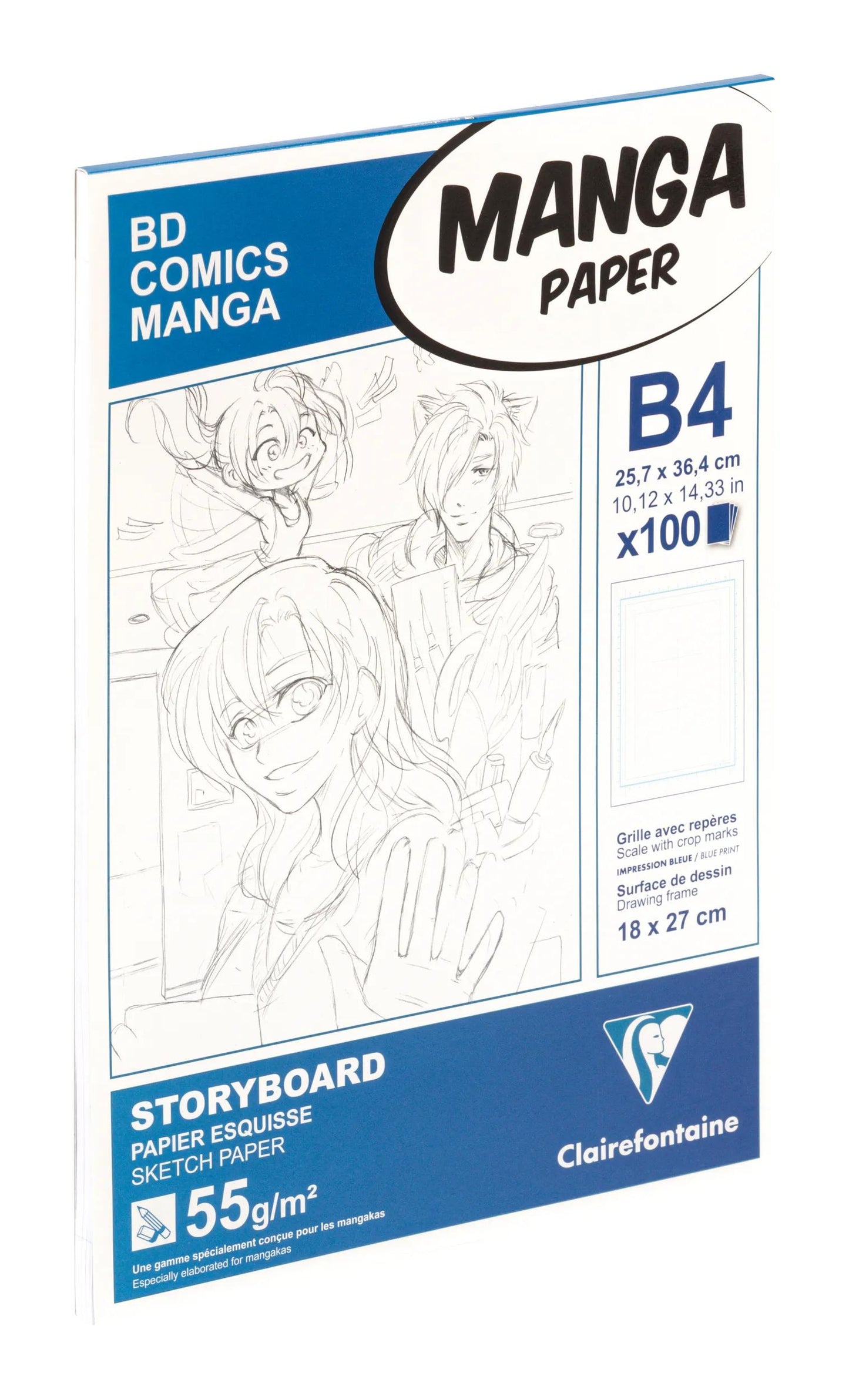 Manga Storyboard block glued 100F B4 55g grid 6 cells (Pack x5)