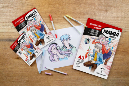 Manga Illustrations bloc collé 50F A5 100g (lot de 5)