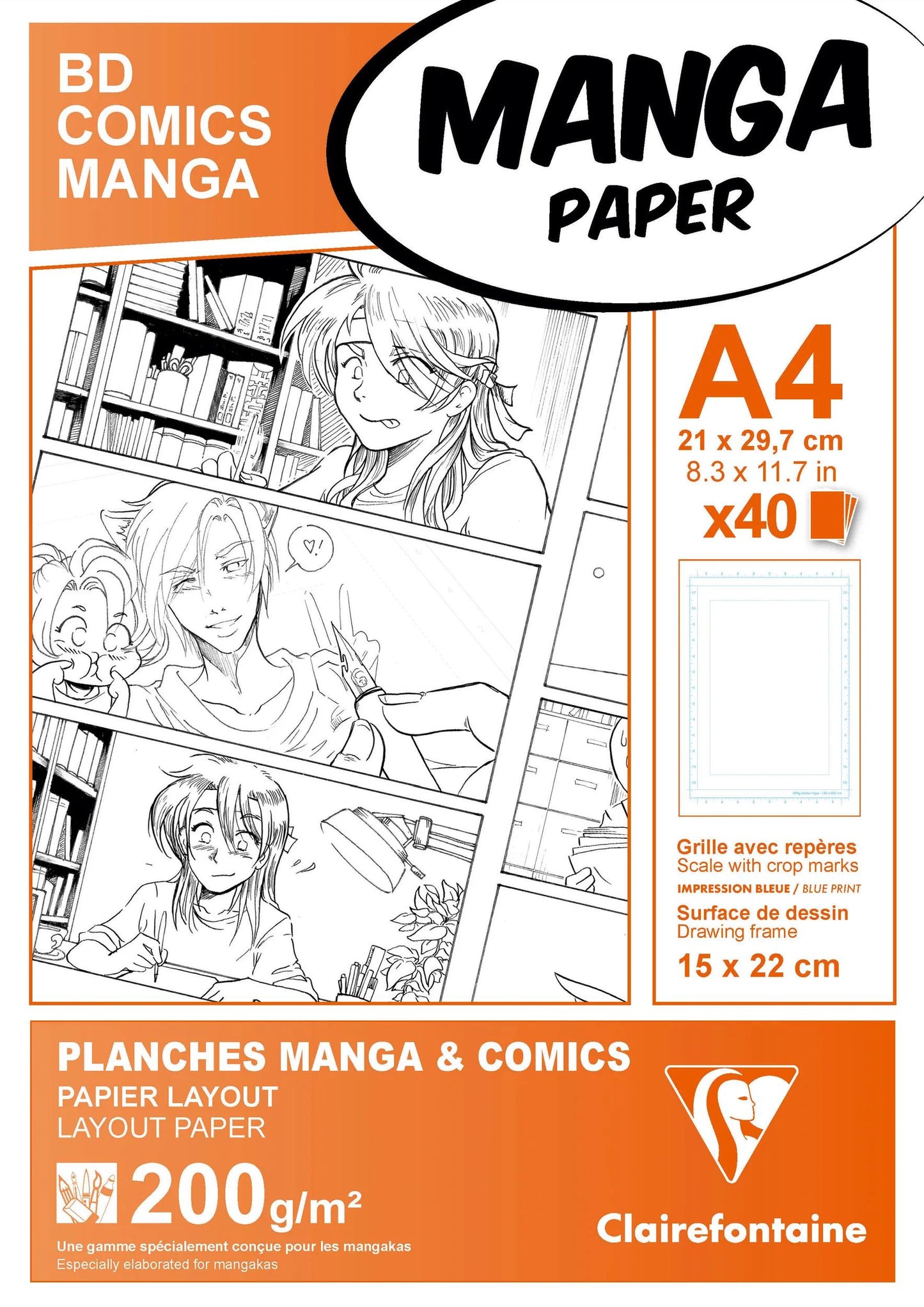 Manga Multi-tecnica caso 40F A4 200g singola griglia