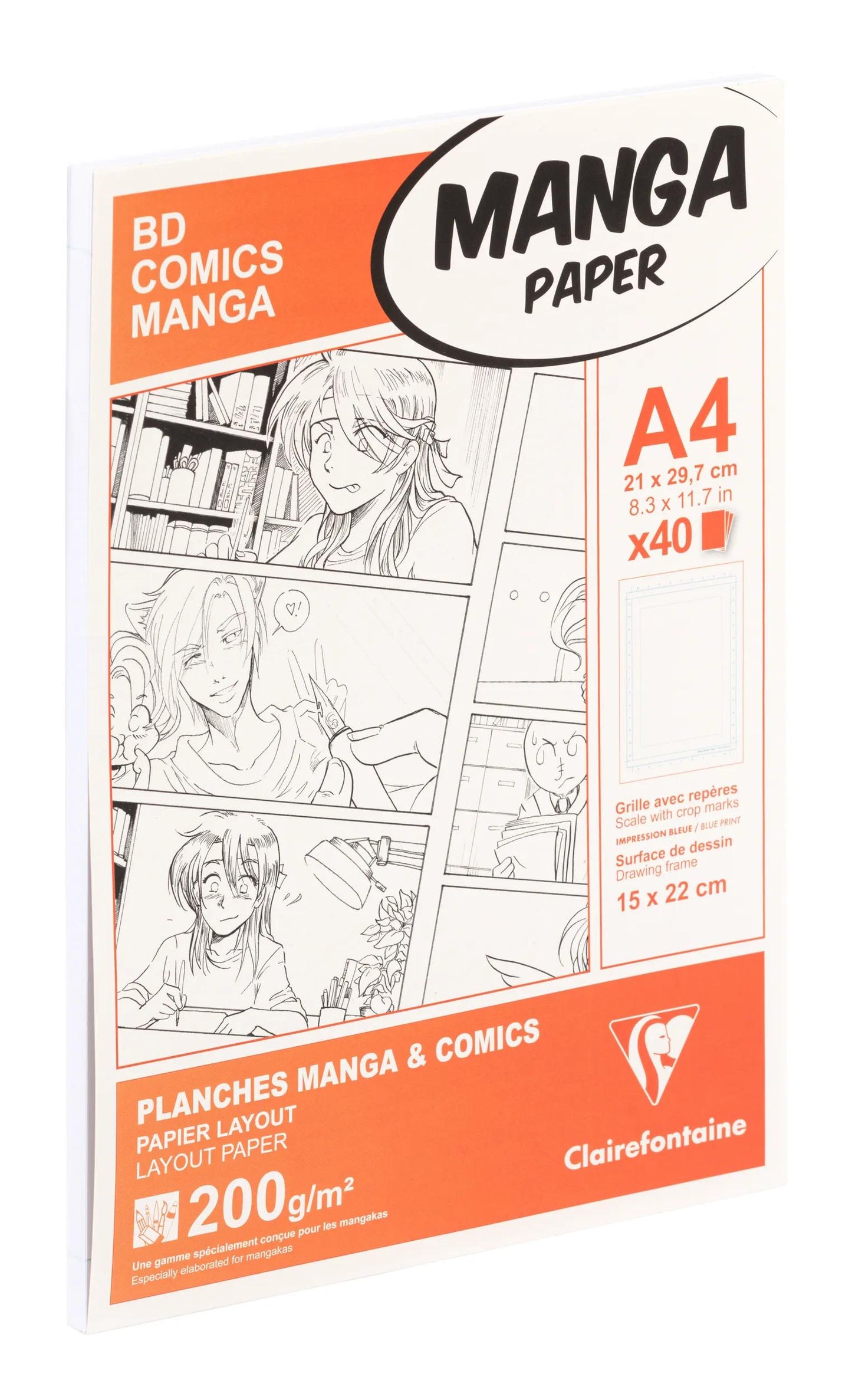 Manga Multi-tecnica caso 40F A4 200g singola griglia