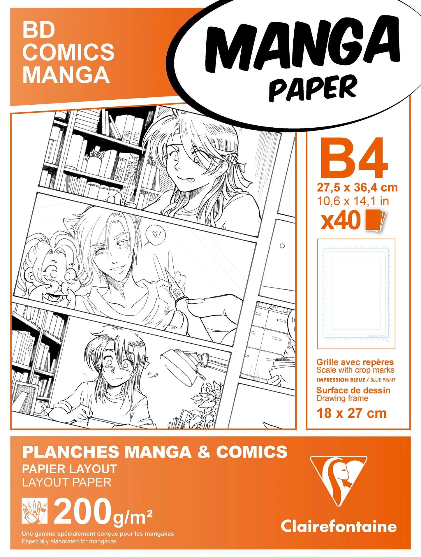 Manga Multi-tecnica caso 40F B4 200g singola griglia (Pacchetto x2)