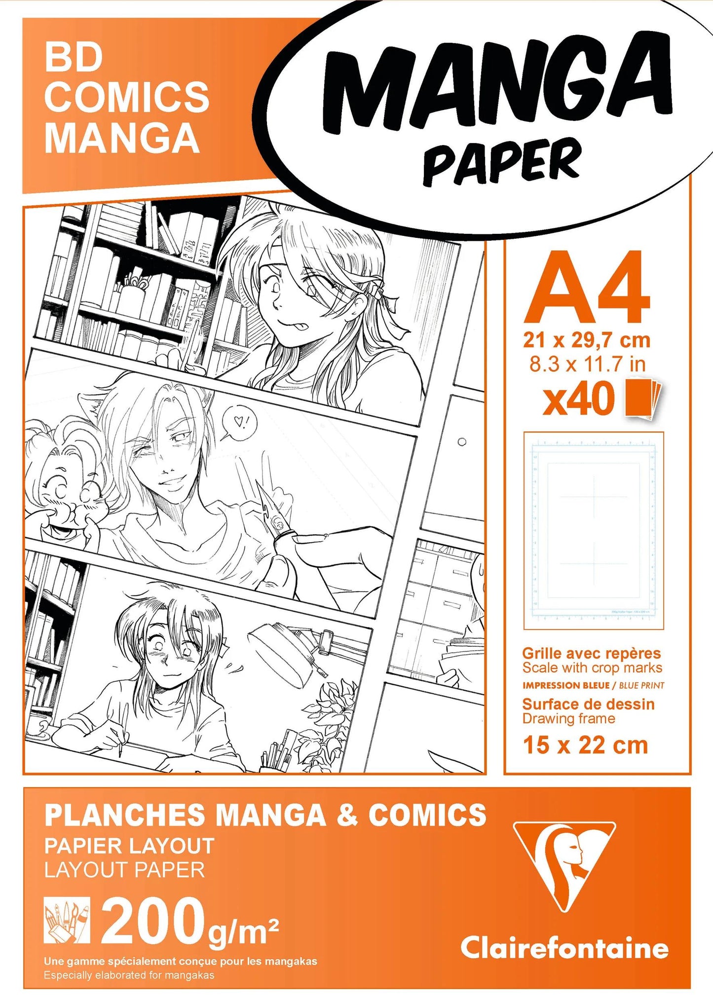 Manga Multi-technical case 40F A4 200g grid 6 boxes