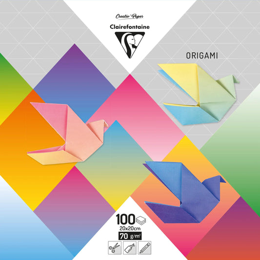 ORIGAMI, Pack of 100 sheets 70g/m2 in format 20x20cm - Multicolor