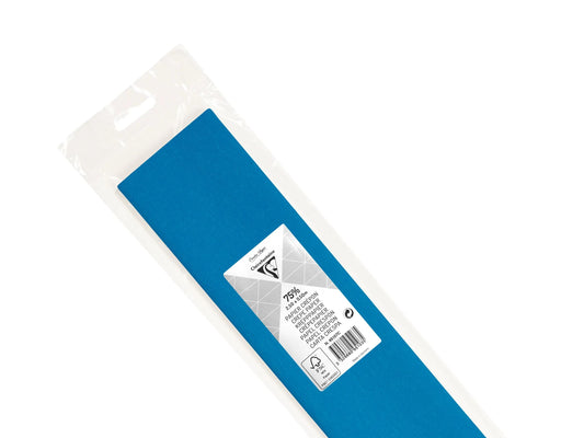 PAPER CREPON, 1 Blattbeutel gefaltet 75% in Größe 2.50x0.50m - Petroleum blau (Paket x10)