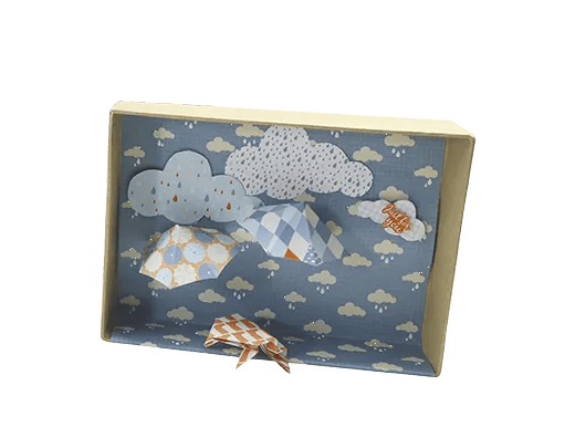 STAMPATO PAPERS, 20 blocchi di fogli 200g/m2 in formato 21x29.7cm - Pioggia - Multicolor (Pacchetto x5)