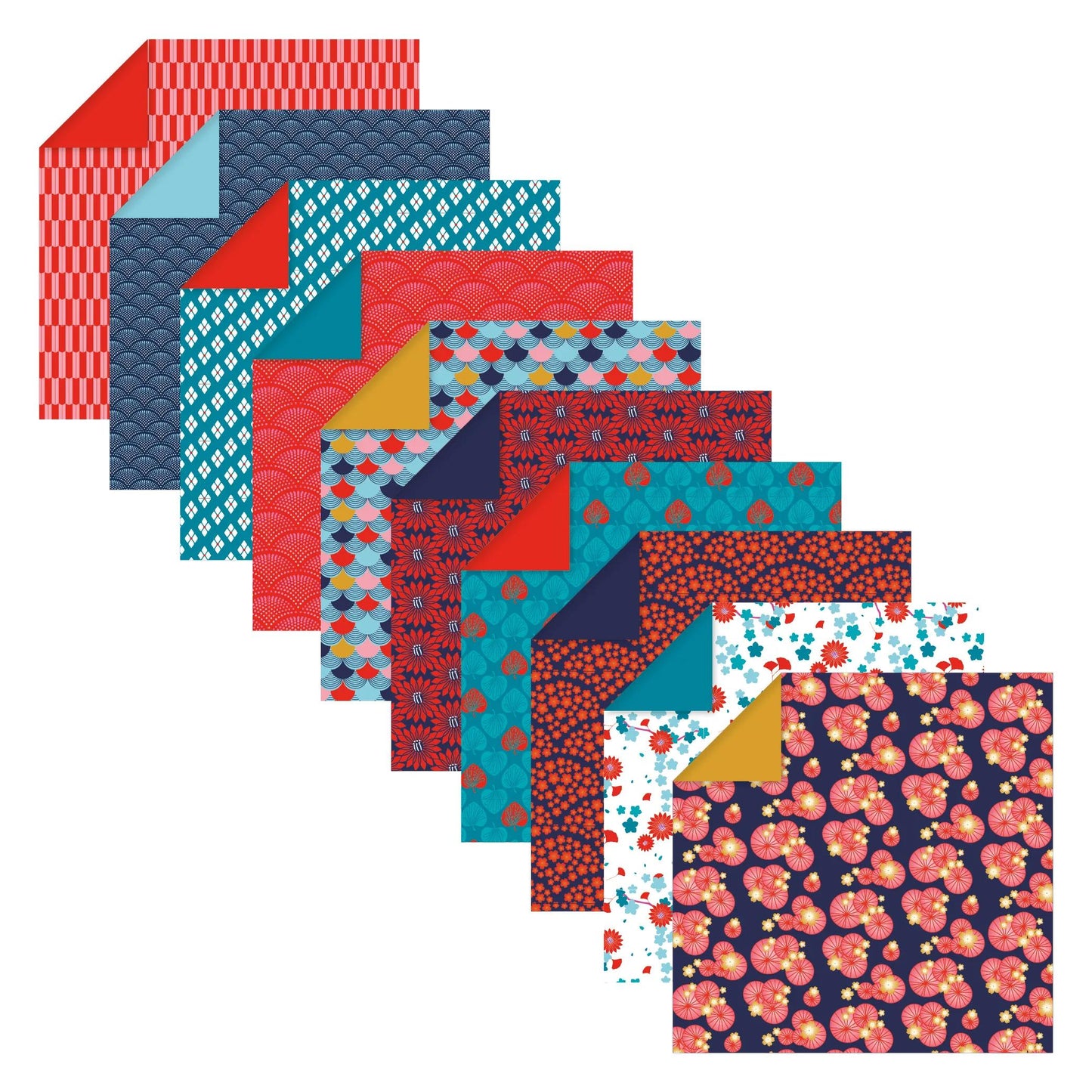 ORIGAMI, 60 sheet pouch 70g/m2 3 formats - Hanayo - Multicolor (Pack x5)