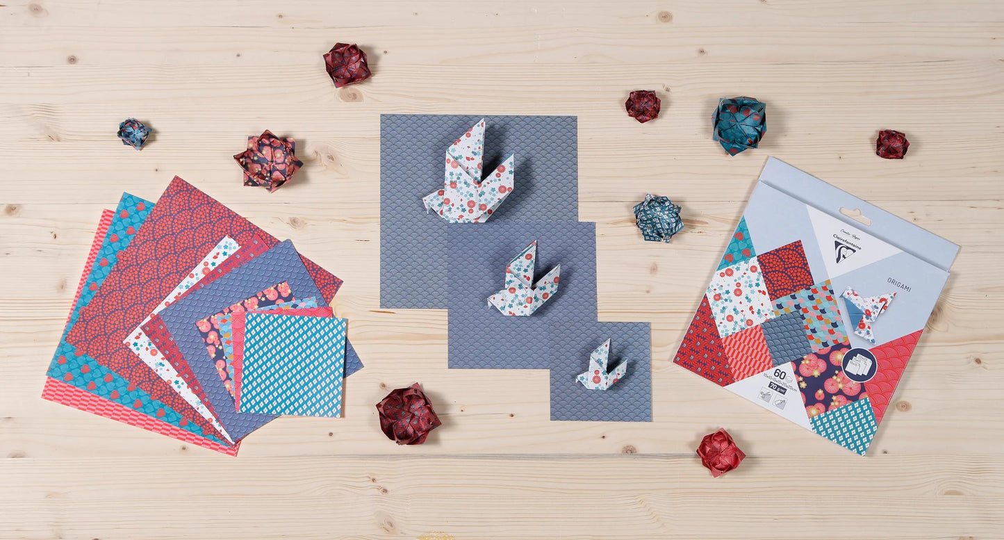 ORIGAMI, 60 sheet pouch 70g/m2 3 formats - Hanayo - Multicolor (Pack x5)