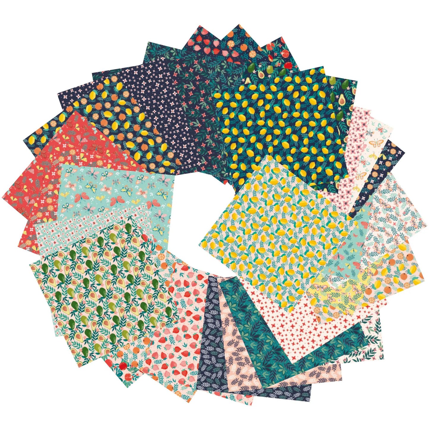ORIGAMI, 60 Blattbeutel 70g/m2 im 15x15cm Format - Obstgarten - Mehrfarbig (Paket x5)