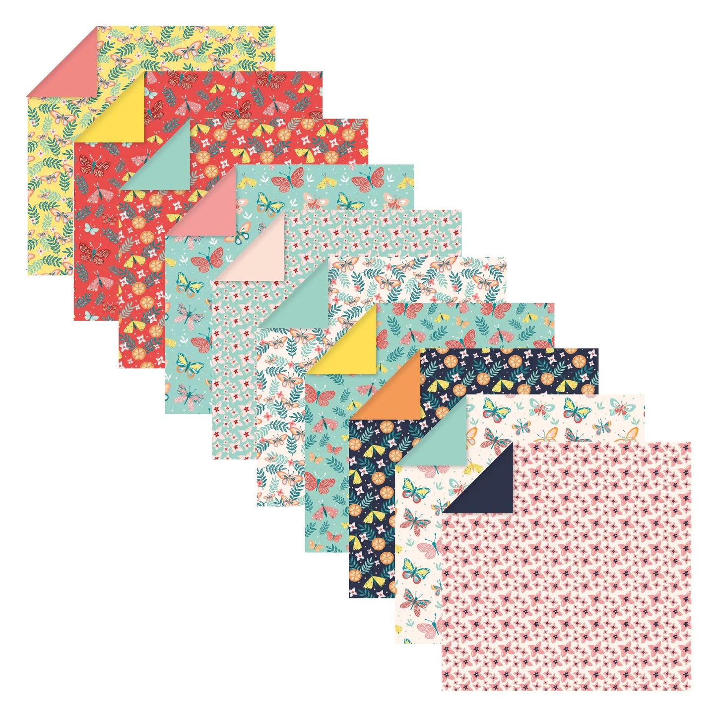 ORIGAMI, 60 Blattbeutel 70g/m2 im 15x15cm Format - Obstgarten - Mehrfarbig (Paket x5)
