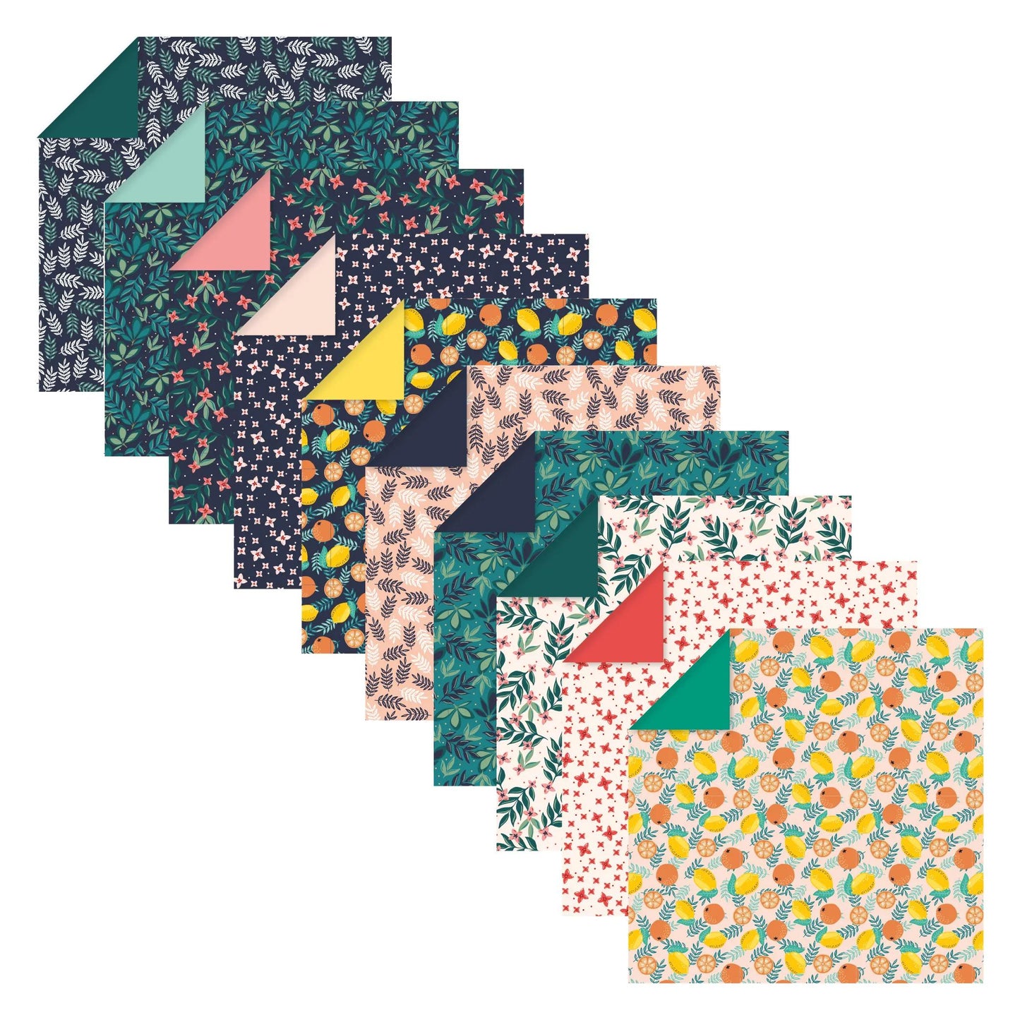 ORIGAMI, 60 Blattbeutel 70g/m2 im 15x15cm Format - Obstgarten - Mehrfarbig (Paket x5)