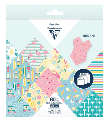 ORIGAMI, 60 sheet pouch 70g/m2 3 formats - California - Multicolor