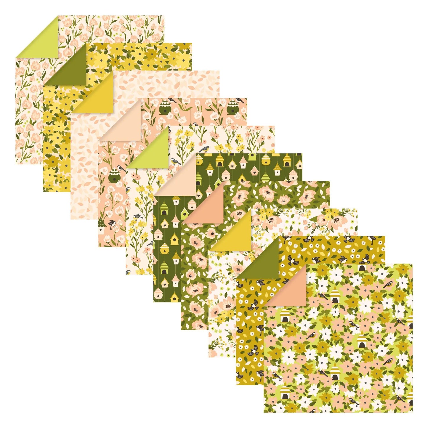 ORIGAMI, confezione da 60 fogli 70g/m2 3 formati - Primavera - Multicolore (Pacchetto x5)