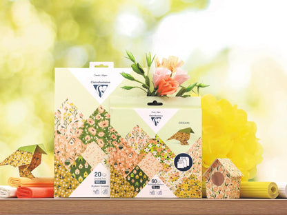 ORIGAMI, Pochette de 60 feuilles 70g/m2 3 formats - Printemps - Multicolore (Lot x5)