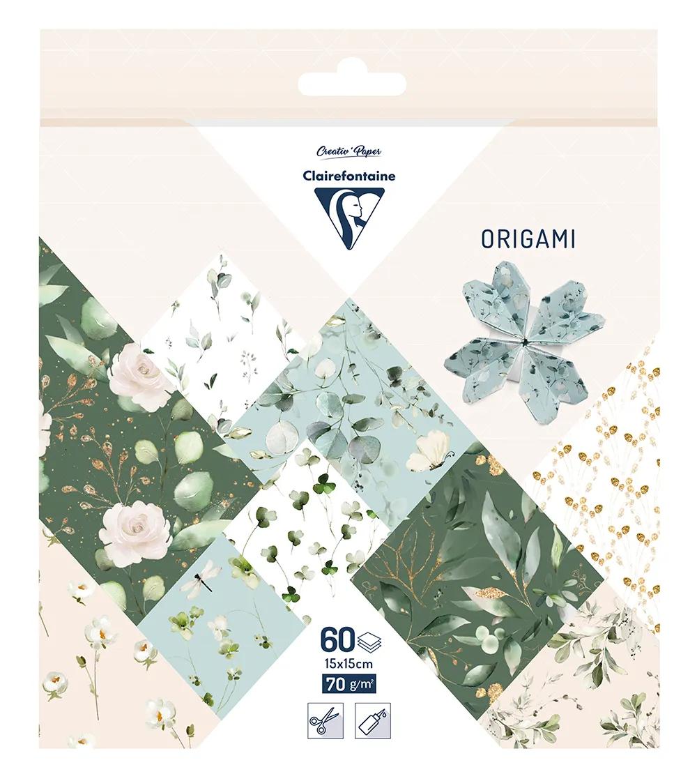 ORIGAMI, 60 Blattbeutel 70g/m2 im 15x15cm Format - Romantisch - Mehrfarbig (Paket x5)