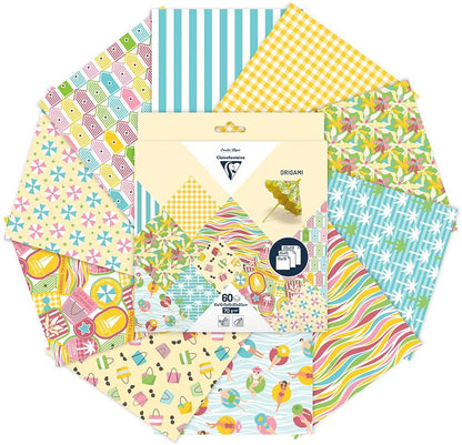 ORIGAMI, Pochette de 60 feuilles 70g/m2 3 formats - French riviera - Multicolore (lot de 5)