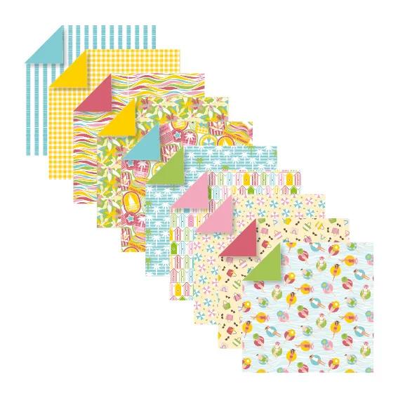 ORIGAMI, 60 Blattbeutel 70g/m2 3 Formate - Französische Riviera - Mehrfarbig (Paket x5)