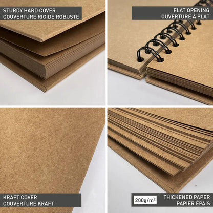 Album à personnaliser de 40 feuilles 200g/m2 au format 27x20cm - Kraft (lot de 3)