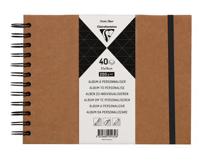 Album à personnaliser de 40 feuilles 200g/m2 au format 21x16cm - Kraft (lot de 3)