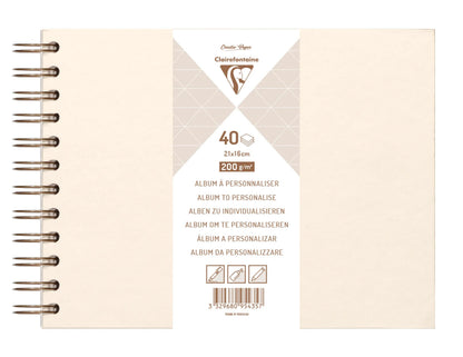 Album à personnaliser de 40 feuilles 200g/m2 au format 21x16cm - Ivoire irisé (lot de 3)