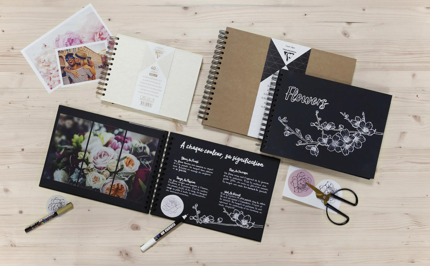 Album à personnaliser de 40 feuilles 200g/m2 au format 21x16cm - Ivoire irisé (Lot x3)
