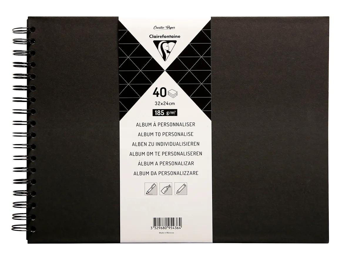 Album to customize of 40 sheets 185g/m2 in 32x24cm format - Black (Pack x3)