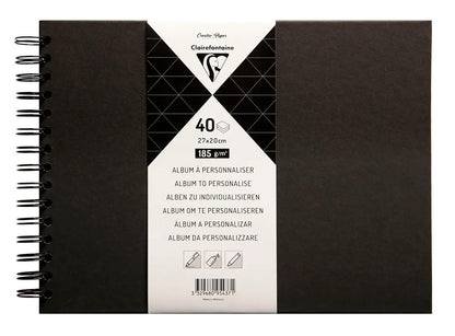 Album à personnaliser de 40 feuilles 185g/m2 au format 27x20cm - Noir (lot de 3)