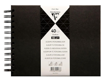 Album à personnaliser de 40 feuilles 185g/m2 au format 21x16cm - Noir (lot de 3)