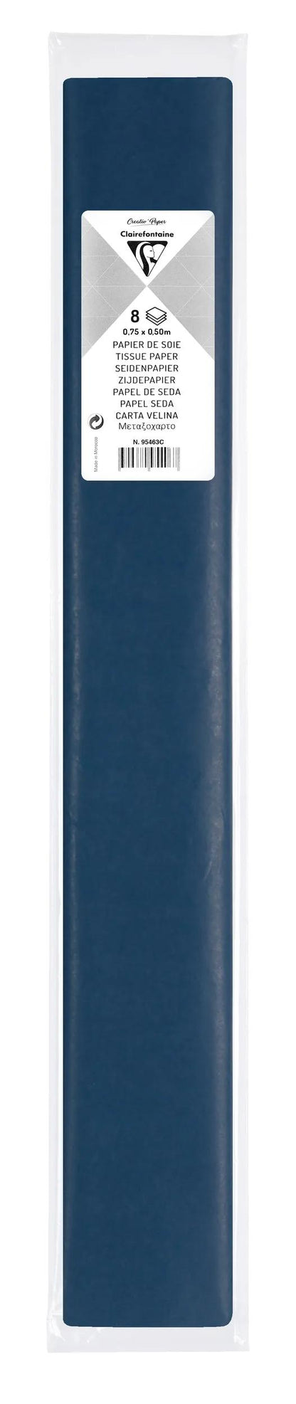 SOUTH PAPER, Tasche mit 8 Faltblättern 18g/m2 im Format 50x75cm - Marineblau (Paket x10)