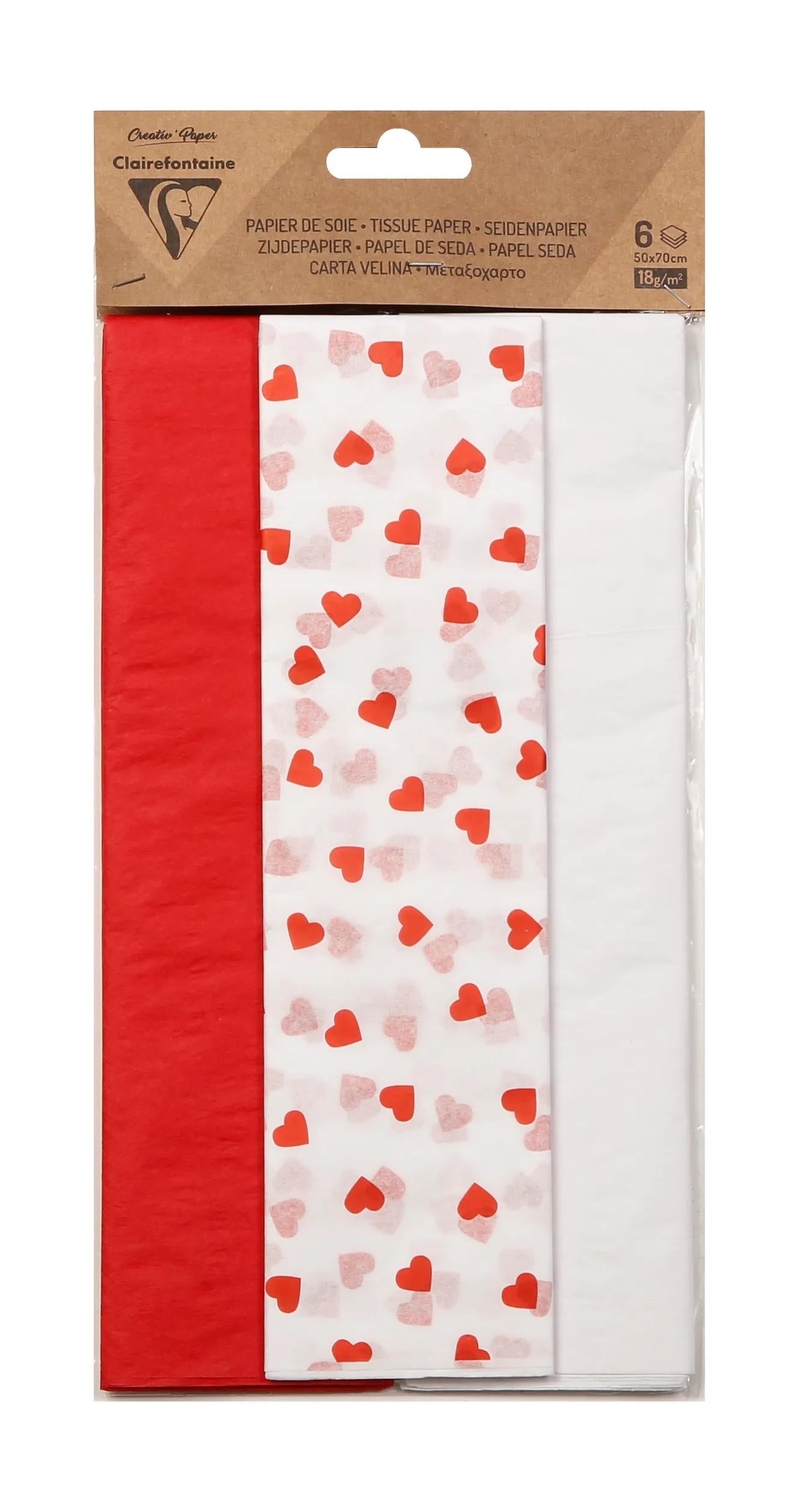 SOUTH PAPER STAMPATO, Borsa da 6 fogli in formato 50x75cm - Assortimento Love - Assortimento (Pacchetto x10)
