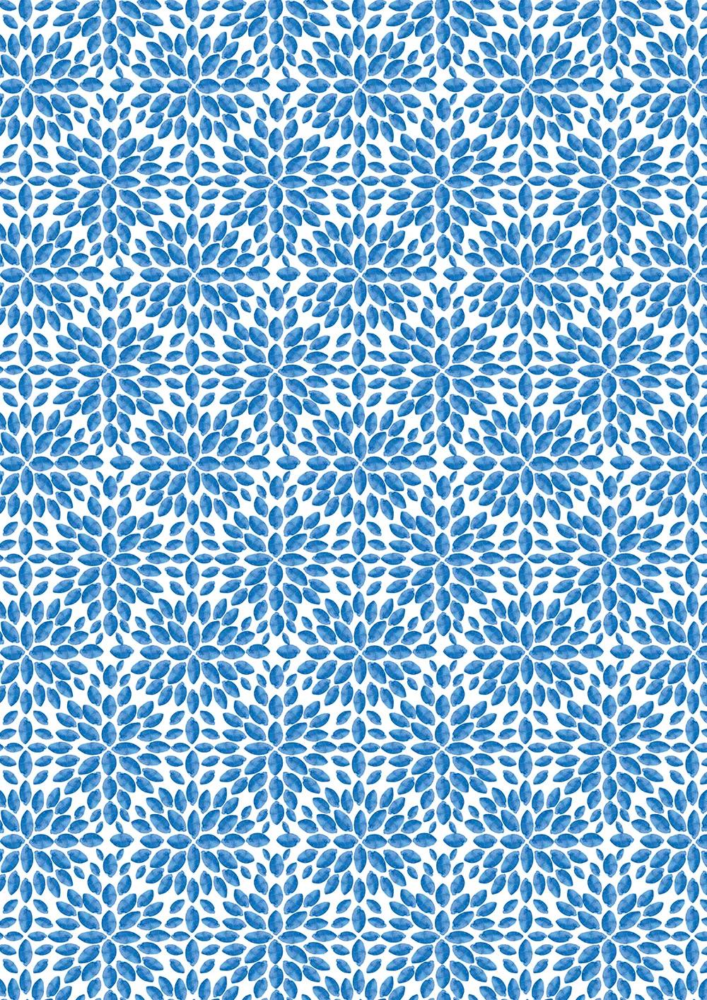 PRINTED PAPERS, block of 20 motif sheets 160g/m2 in A4 format (21x29.7cm) + 1 creative idea - Floral shibori - Multicolor (Pack x5)