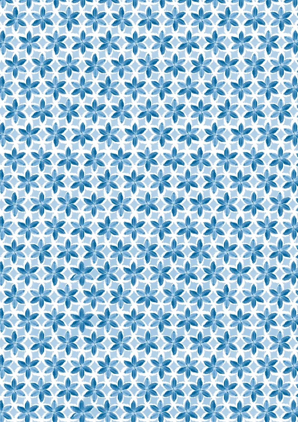 PRINTED PAPERS, block of 20 motif sheets 160g/m2 in A4 format (21x29.7cm) + 1 creative idea - Floral shibori - Multicolor (Pack x5)