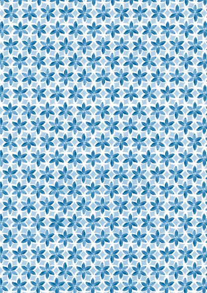 PRINTED PAPERS, block of 20 motif sheets 160g/m2 in A4 format (21x29.7cm) + 1 creative idea - Floral shibori - Multicolor
