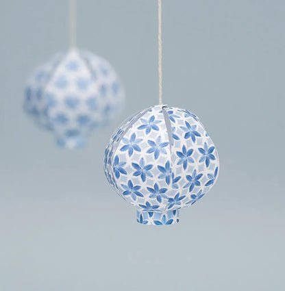 PRINTED PAPERS, block of 20 motif sheets 160g/m2 in A4 format (21x29.7cm) + 1 creative idea - Floral shibori - Multicolor